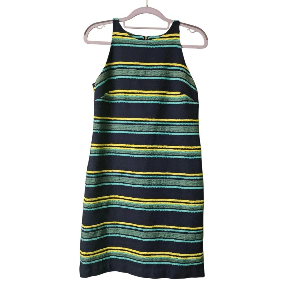 Vineyard Vines Dress Womens Size 0 Deep Bay Stripe Jacquard Shift Dress